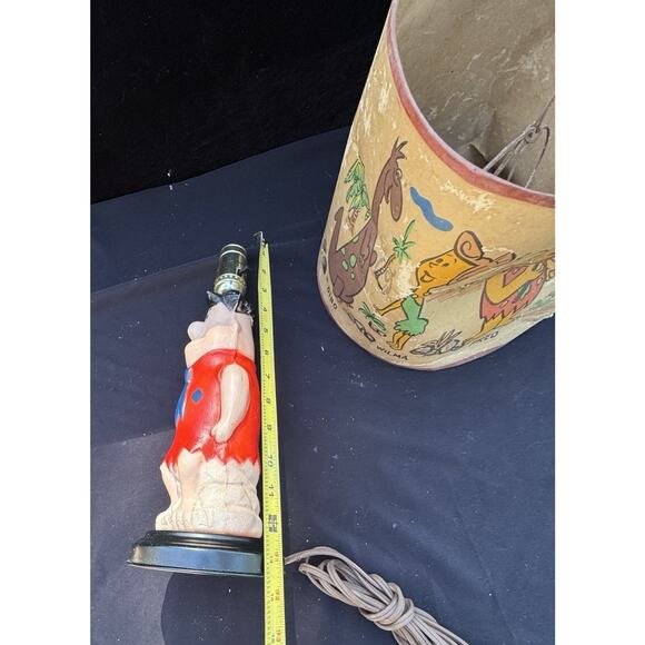Rare 1961 Flintstones Fred table Lamp & Poor Cond Shade Works! Hannah Barbera -2 - Picture 13 of 13